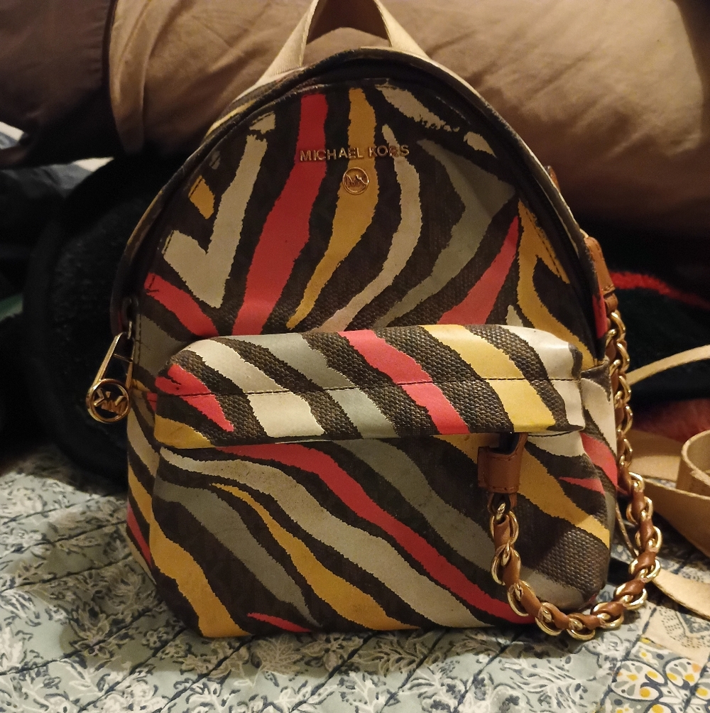 Michael Kors Multicolor Zebra-Stripe Mini Backpack (Or Best Offer)